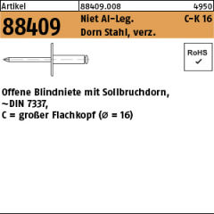 / Edelstahl 10 Stück Blindnieten 4,8x12,8 Flachkopf Nickel-Kupfer Monel 