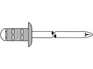 250 x GESIPA (CE) (ETA) Polygrip Flachkopf, Alu/Edelstahl A2 - 4,8 x 25