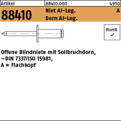500 x Blindniete Alu/Alu Flachkopf - 4 x 16,1