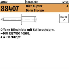 500 x Blindniete Kupfer/Bronze Flachkopf - 4 x 6