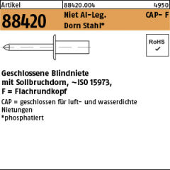 Becherblindnieten 3,2x10,5 Alu/Stahl Flachkopf Dichtnieten WW 500 Stk 