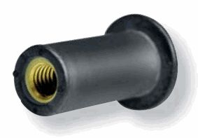 250 Stück Gummi-Blindnietmutter EPDM - M3x12,6 - Flachkopf - Rundschaft - offen (0,4-4,0)