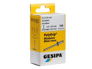 100 x GESIPA Mini-Pack PolyGrip Alu/Stahl 3,2 x 8