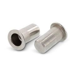250 x Item 1026 A4 Rivet nuts with flat head, closed type, knurled M8x26,5