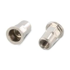 250 x Item 1029 A4 Blind rivet nuts with flat head, open partial hexagon M8x17,5