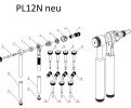 PL12N NEU  (Pos.14), PL12N alt (Pos. 10) Gewindedorn M12