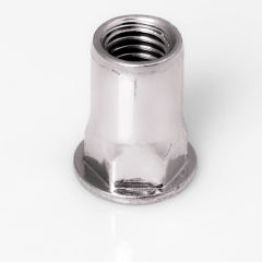 Blindnietmutter Stahl verzinkt / Teilsechskant / offen / Flachkopf / M8 / 3.0 - 6.0 mm