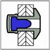 2500 x Dicht-/Becherniet Stahl/Stahl Großkopf 4,8x9,5x14 - Klemmbereich: 3,0-4,5mm
