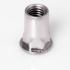 Blindnietmutter Stahl verzinkt / Teilsechskant / offen / Flachkopf / M5 / 3.0 - 6.0 mm