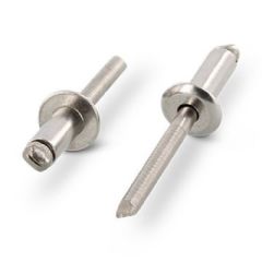 500 x Blind rivets with flat head and grooved mandrel ISO 15983 A2/A2 2,4X4