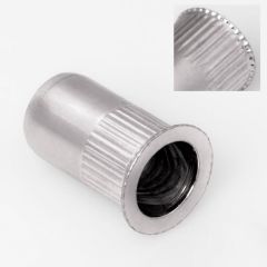 Blindnietmutter Stahl verzinkt / Rundschaft / geschlossen / kleiner Senkkopf / M8 / 0.5 - 3.0 mm