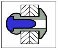 500 x Q-Standard open rivet Alu/Steel DH 5.0 X 12mm