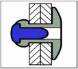 250 x Q-Standard open rivet Alu/Steel ELH 4.8X16X16