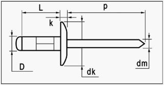 Gesipa Blindniet Alu VA Flachrundkopf 4 x 16 mm Gesipa Blindniet Alu VA Flachrundkopf 4 x 16 mm