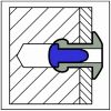 500 x Grooved Rillierte Blindniet Alu/Stahl Flachkopf 4,0x16 - Klemmbereich: max 12mm