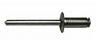 500 x Grooved Rillierte Blindniet Alu/Stahl Flachkopf 4,0x08 - Klemmbereich: max 4mm