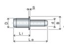 250 x Blindnietschrauben / Stahl verzinkt / M6x15 / 0.5 - 3.0 mm