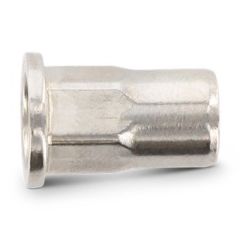 Blindnietmutter Edelstahl A2 / Teilsechskant / offen / Flachkopf / M8 / 0.5 - 3.0 mm